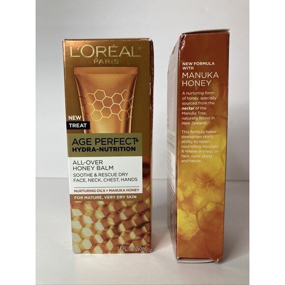 L'Oréal Age Perfect Honey Balm Hydra Nutrition Dry Mature Skin 1.7 oz Lot of 2 - Picture 4 of 5